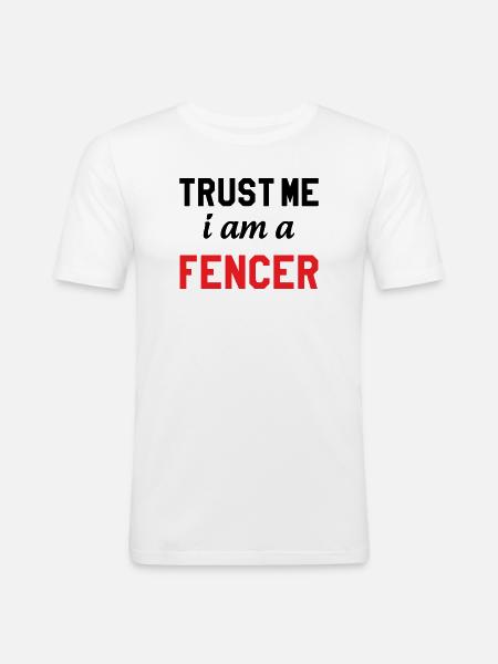 Glaub mir, ich bin Profi-Fechter - Männer Slim Fit T-Shirt - Weiß