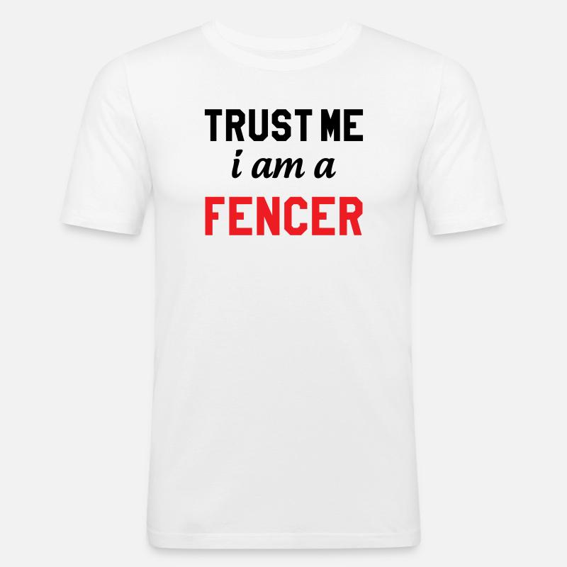Glaub mir, ich bin Profi-Fechter - Männer Slim Fit T-Shirt - Weiß