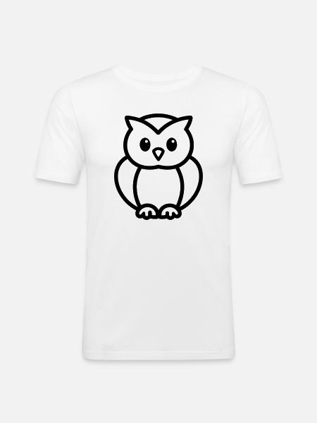 chouette - T-shirt près du corps Homme - blanc