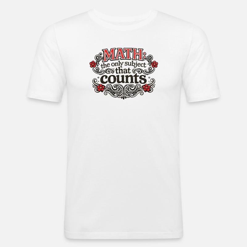 Math Counts: Ornate Quote Tee - Männer Slim Fit T-Shirt - Weiß