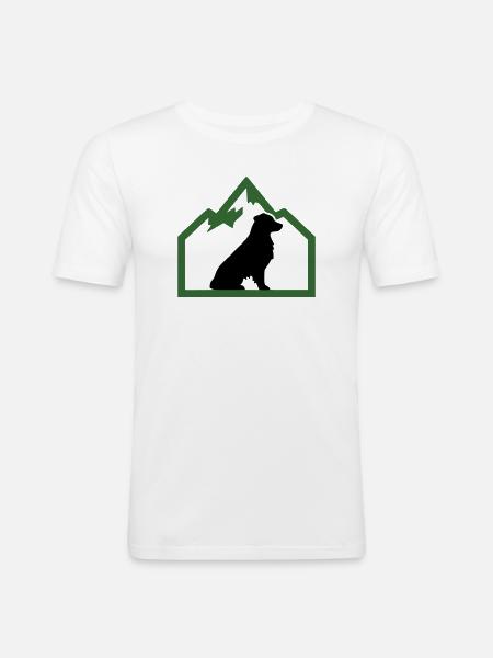 Noble Dog Mountains Outdoor Logo - Men's Slim Fit T-Shirt - white