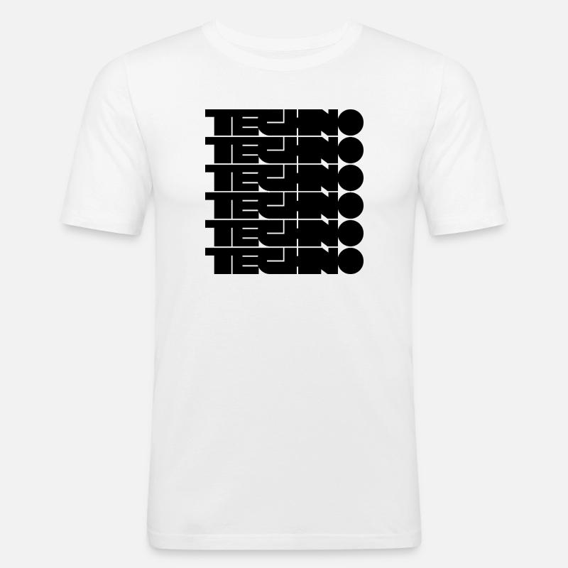 Techno djärv logotypdesign - Slim Fit T-shirt herr - vit