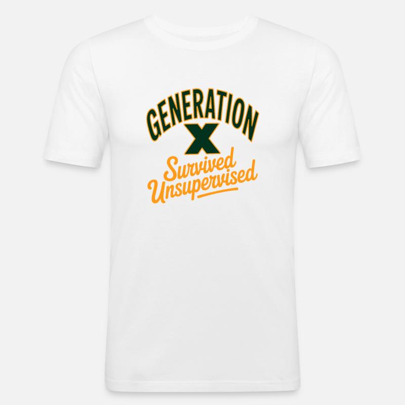 Generation X Survived Unsupervised - Men's Slim Fit T-Shirt - white