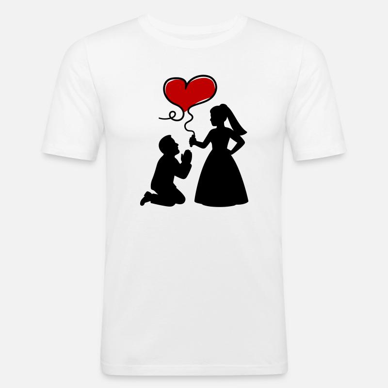 Brautpaar Ehepaar Hochzeit - Männer Slim Fit T-Shirt - Weiß