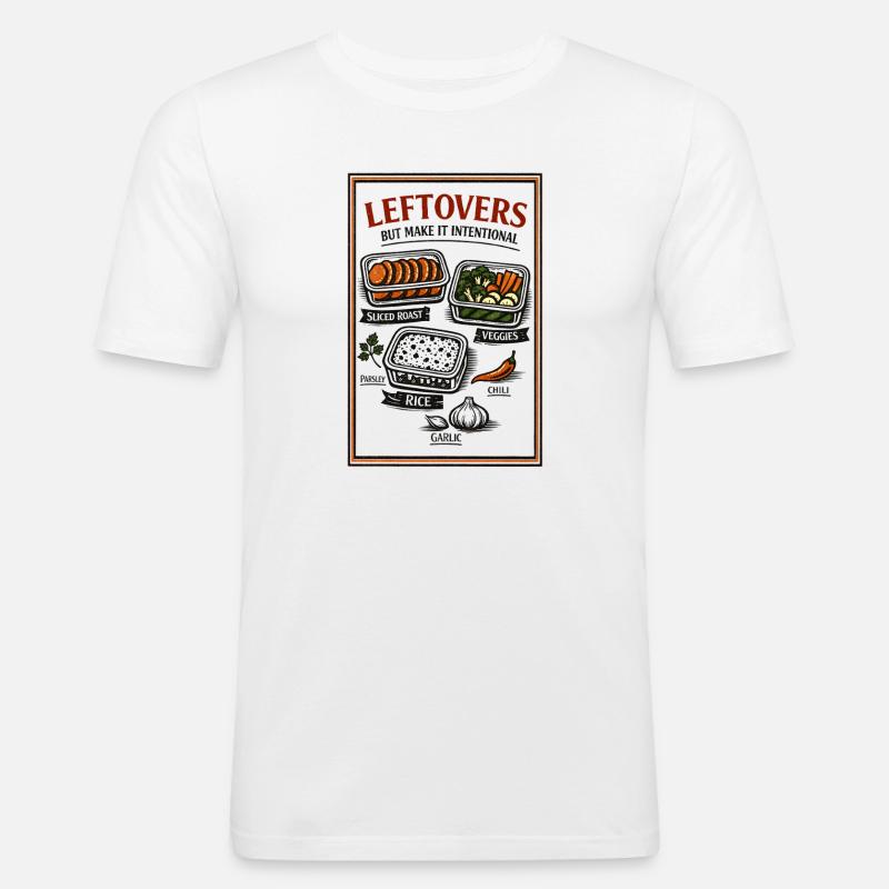 Reste mit Plan | Meal Prep Küche - Männer Slim Fit T-Shirt - Weiß