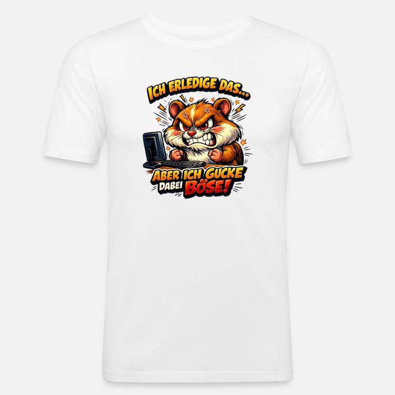 Ich mach das Hamster - Männer Slim Fit T-Shirt - Weiß