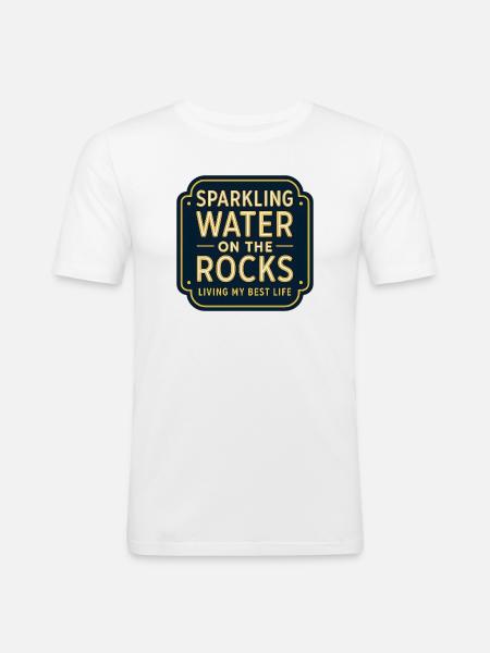 Sparkling water on rocks neon - Men's Slim Fit T-Shirt - white