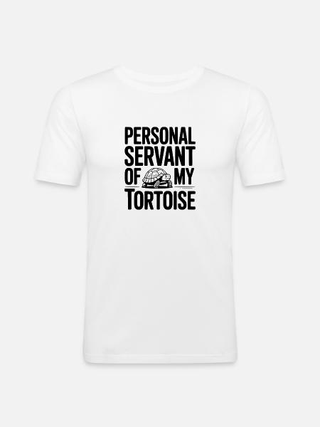 Personal Servant of my Tortoise - Men's Slim Fit T-Shirt - white