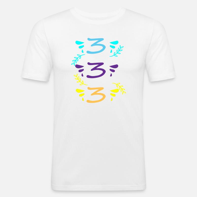 drei oder dreihundertdreiunddreißig - Männer Slim Fit T-Shirt - Weiß