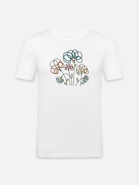 Fleur - T-shirt près du corps Homme - blanc