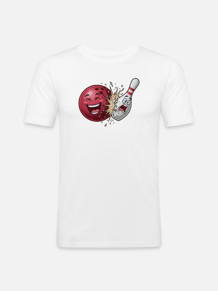 Bullet Cracker: Bowling Clash - Men's Slim Fit T-Shirt - white