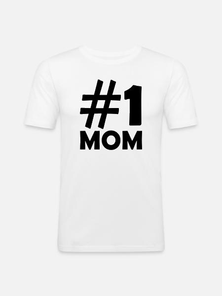 #1 Maman - T-shirt près du corps Homme - blanc