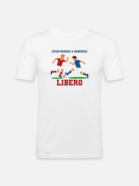 Libero Soccer Duel Illustration - Men's Slim Fit T-Shirt - white