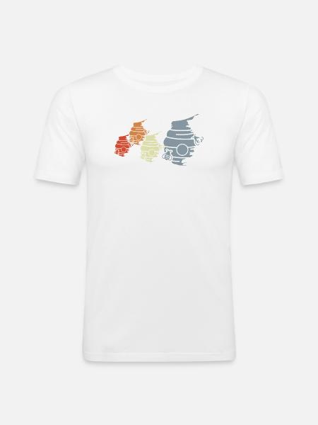 Vintage Beehive Drawing - Men's Slim Fit T-Shirt - white