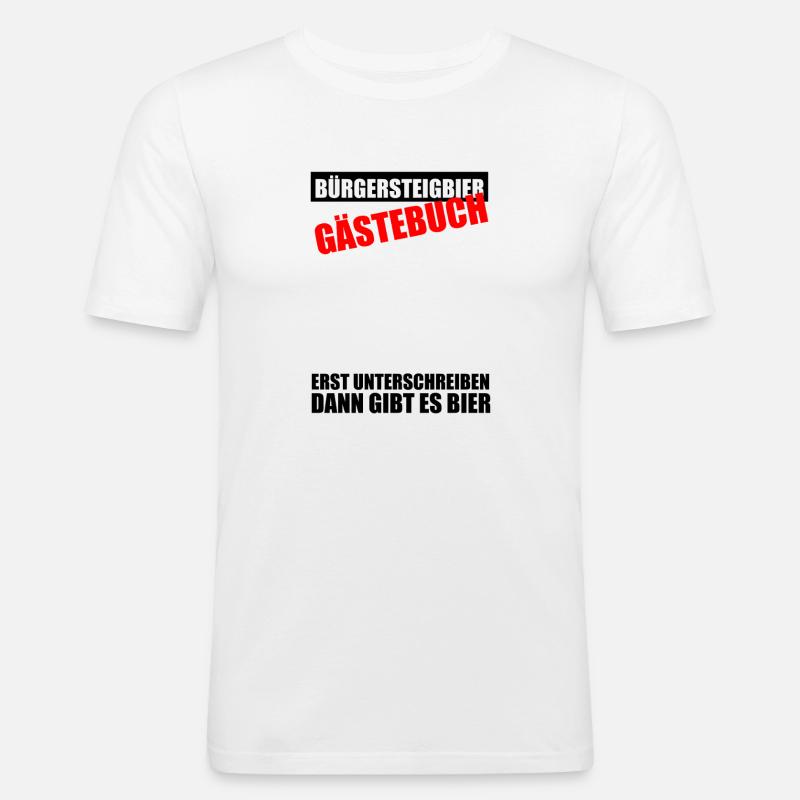 Gästebuch Bürgersteigbier Ortskontrollfahrt OKF - Männer Slim Fit T-Shirt - Weiß