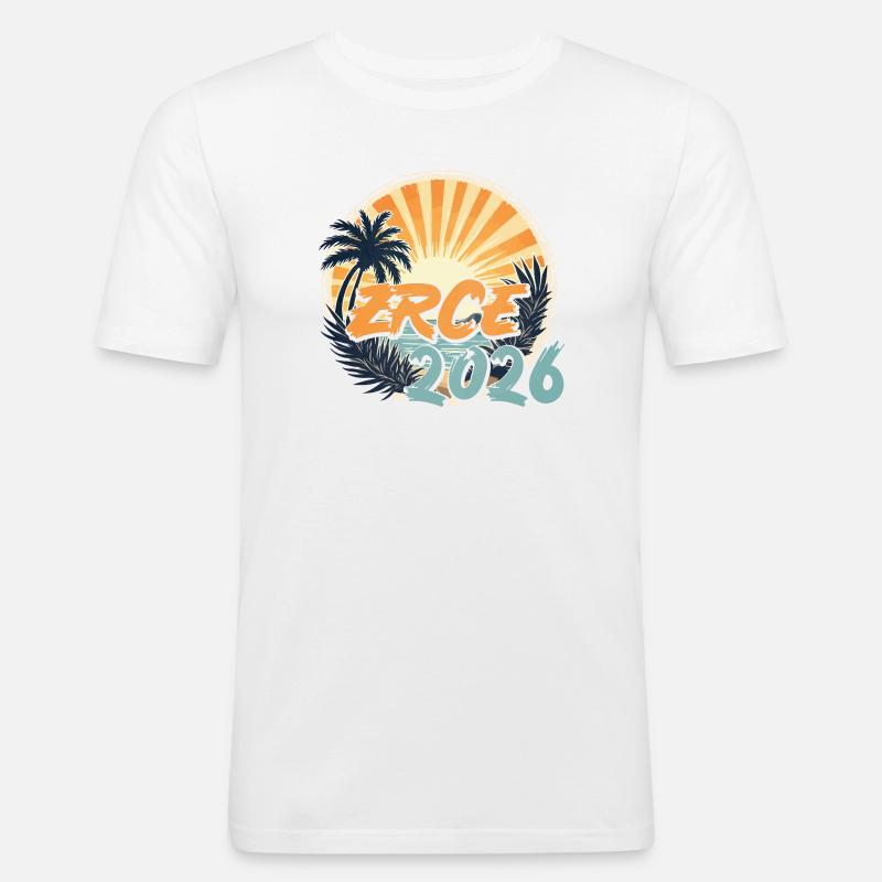 Zrce 2026 - Maglietta aderente da uomo - bianco