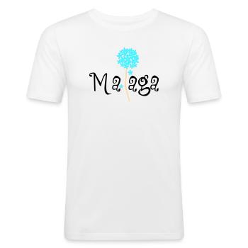 Malaga Biznaga - T-shirt près du corps Homme - blanc - Devant - Nik (191cm)