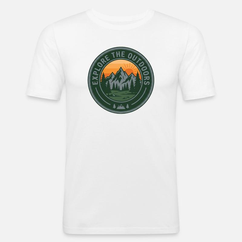 Explore Outdoors Mountains - Men's Slim Fit T-Shirt - white