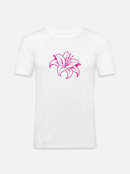 Lily flower - Men's Slim Fit T-Shirt - white