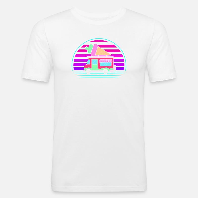 Eiscreme Eiswagen Eis Eisdiele - Männer Slim Fit T-Shirt - Weiß