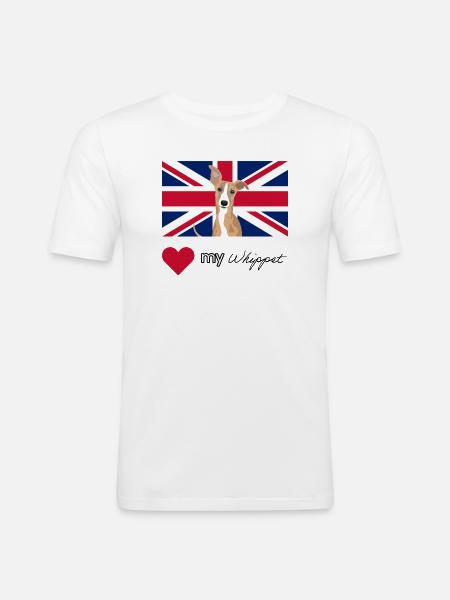 LUVMYWHIPPET (Black) - Men's Slim Fit T-Shirt - white