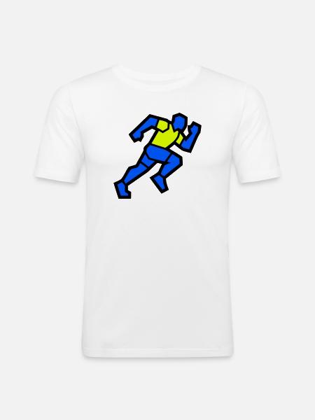 Fast Polygon Runner Marathon Team - Men's Slim Fit T-Shirt - white