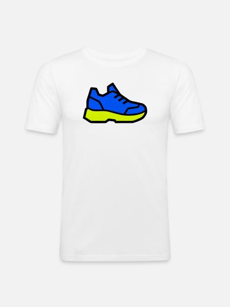 Baskets de course modernes - T-shirt près du corps Homme - blanc