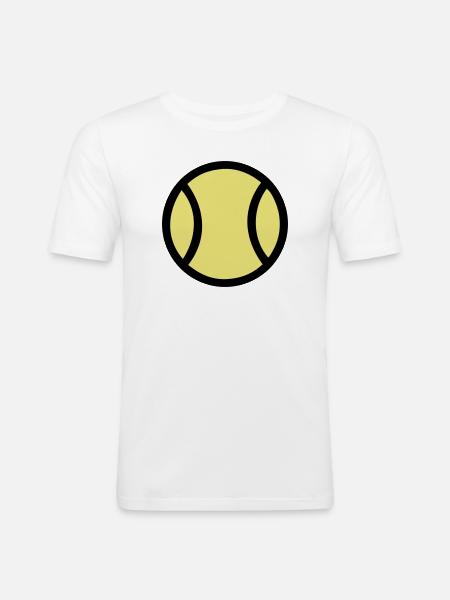 Großer Tennisball Pop-Art Icon - Männer Slim Fit T-Shirt - Weiß
