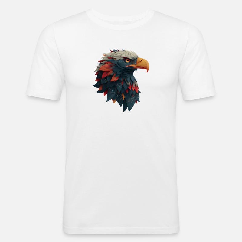 Powerful Eagle Head, Strong, Determined Gift - Men's Slim Fit T-Shirt - white