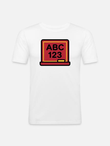 Schultafel ABC 123 Einschulung - Männer Slim Fit T-Shirt - Weiß