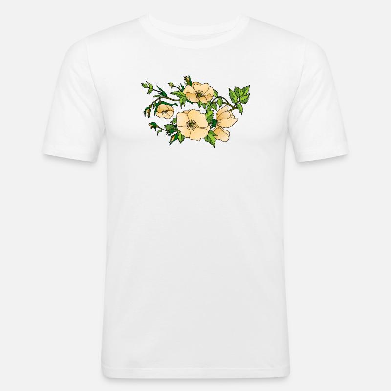 Blumen - Männer Slim Fit T-Shirt - Weiß