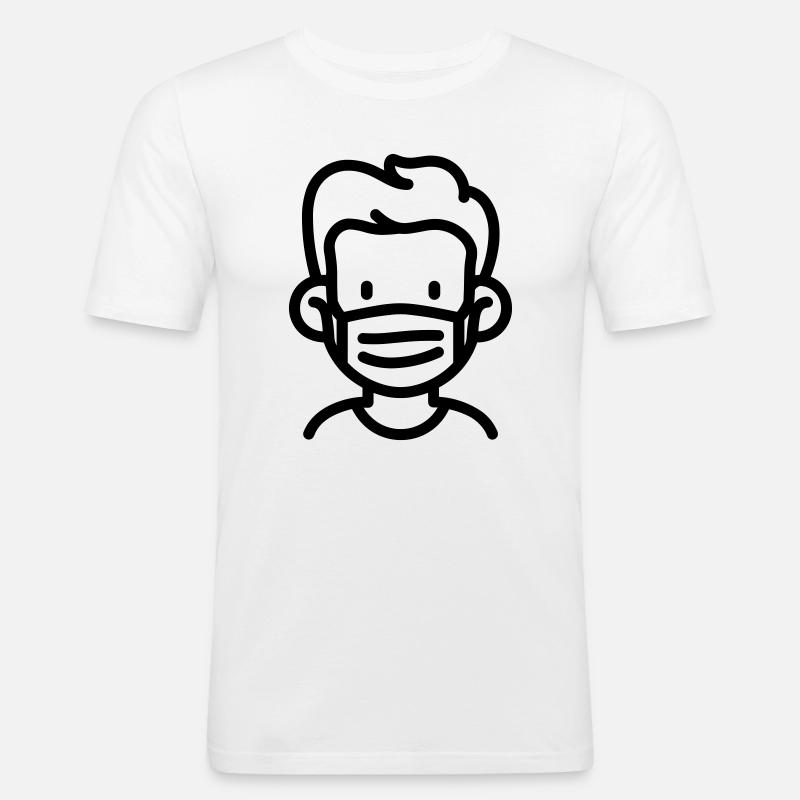 Maske - Männer Slim Fit T-Shirt - Weiß