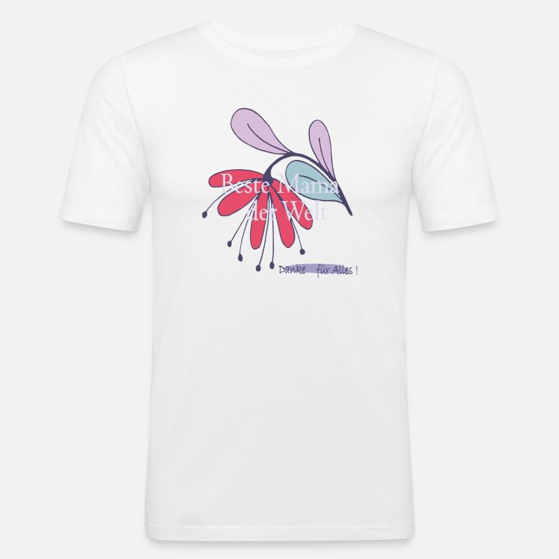 Beste Mama der Welt  - Männer Slim Fit T-Shirt - Weiß