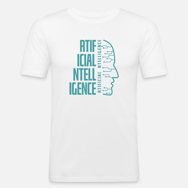 Artificial Intelligence Circuit Face Design - Männer Slim Fit T-Shirt - Weiß