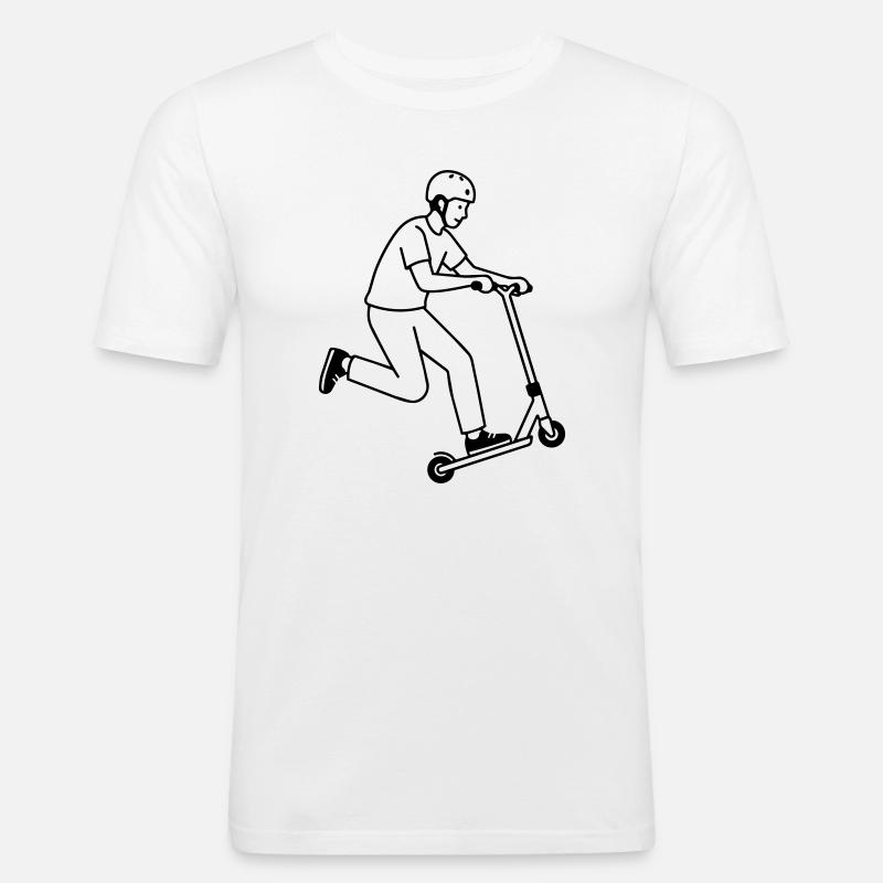 Stuntroller - Männer Slim Fit T-Shirt - Weiß