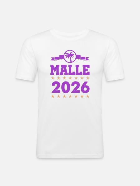 Malle 2026 Logo - Men's Slim Fit T-Shirt - white