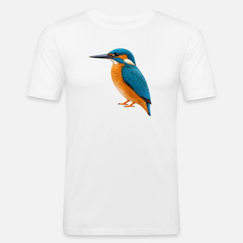 Bunter Eisvögel - Männer Slim Fit T-Shirt - Weiß