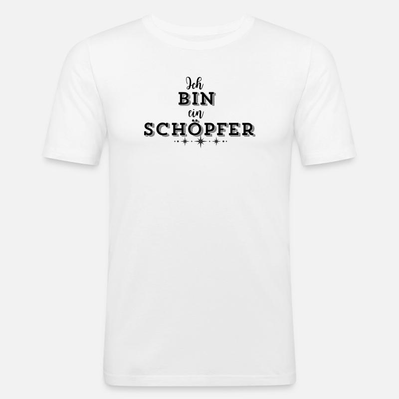 SCHÖPFERKRAFT – Deine Statement Mode - Männer Slim Fit T-Shirt - Weiß