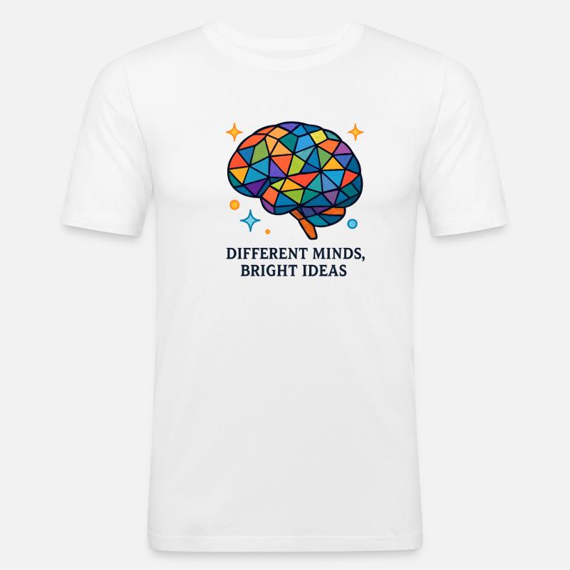 Mosaic Brain: Multiple Ideas - Men's Slim Fit T-Shirt - white