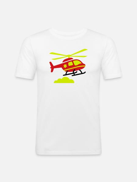 Rettungshubschrauber Notarzt - Männer Slim Fit T-Shirt - Weiß