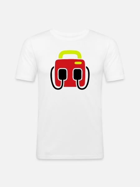 Defibrillator AED First Aid - Men's Slim Fit T-Shirt - white