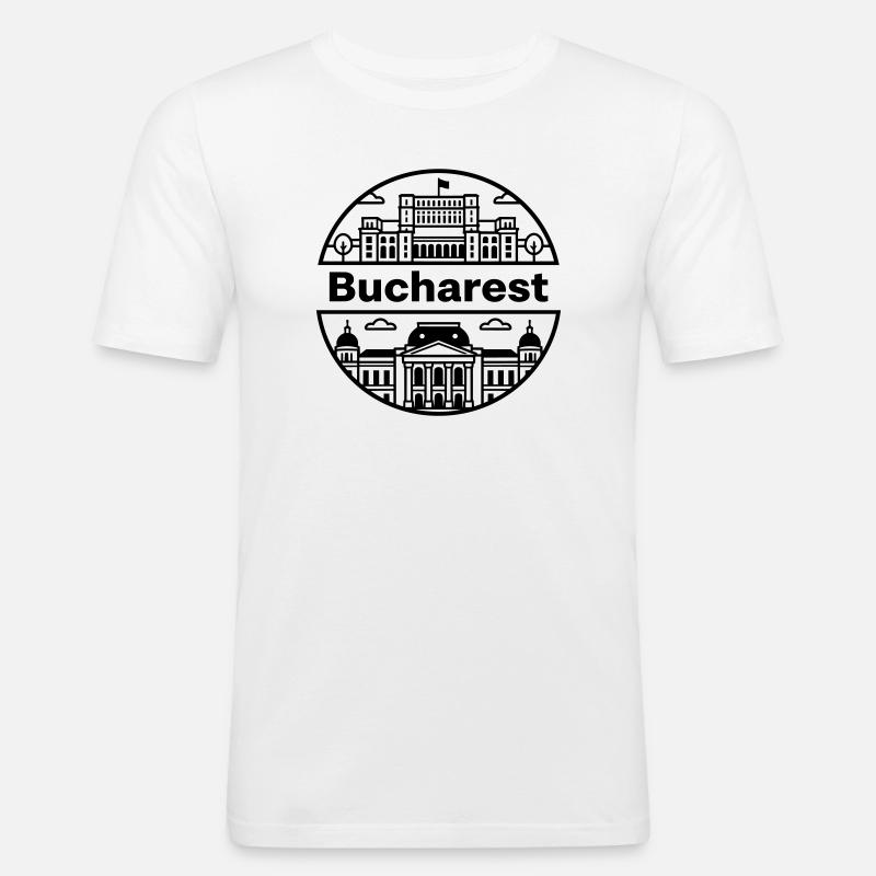 Bukarest - Männer Slim Fit T-Shirt - Weiß