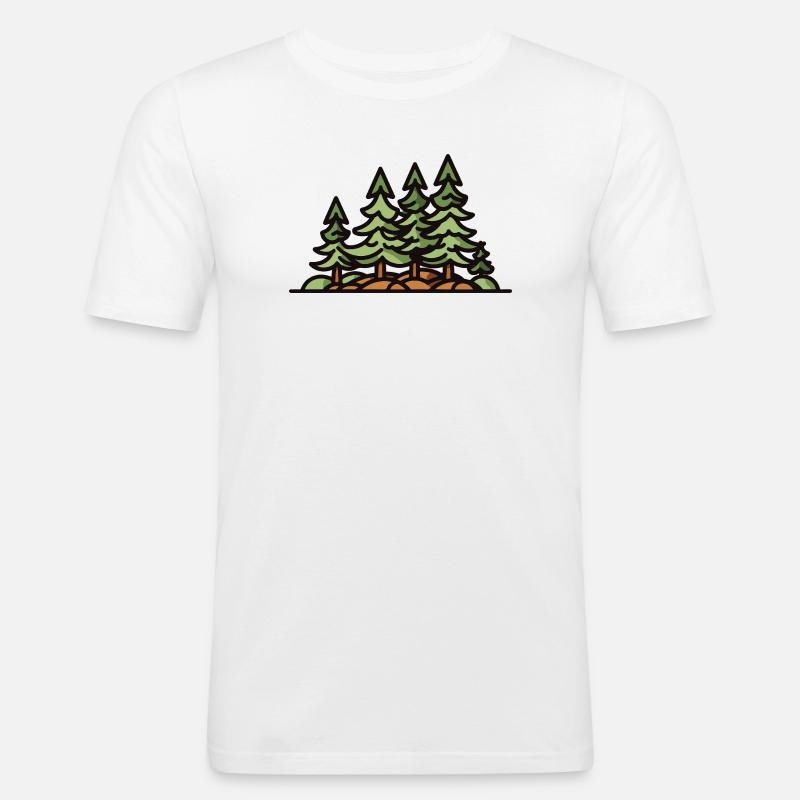 Wald Bäume - Männer Slim Fit T-Shirt - Weiß