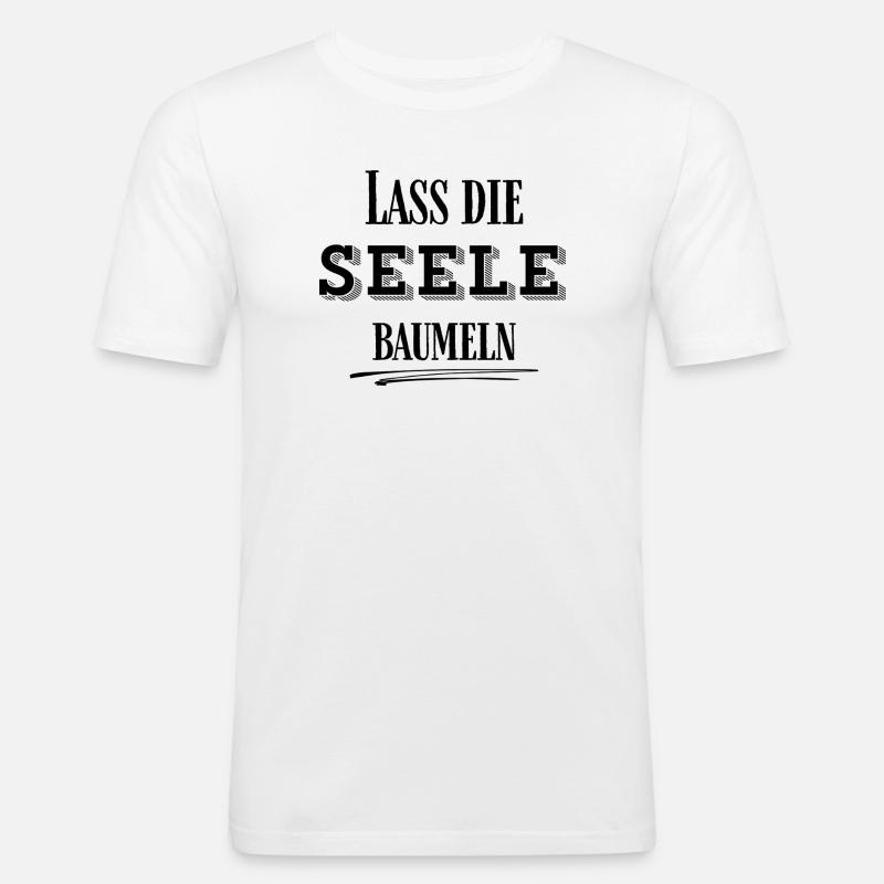 LEICHTIGKEIT – Lass die Seele baumeln - Männer Slim Fit T-Shirt - Weiß