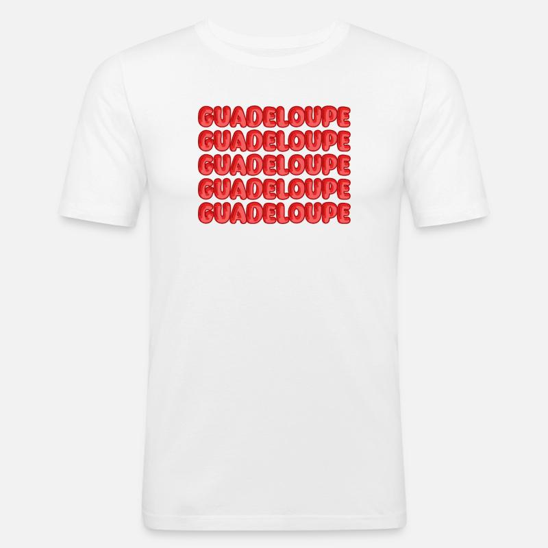 Guadeloupe - Männer Slim Fit T-Shirt - Weiß