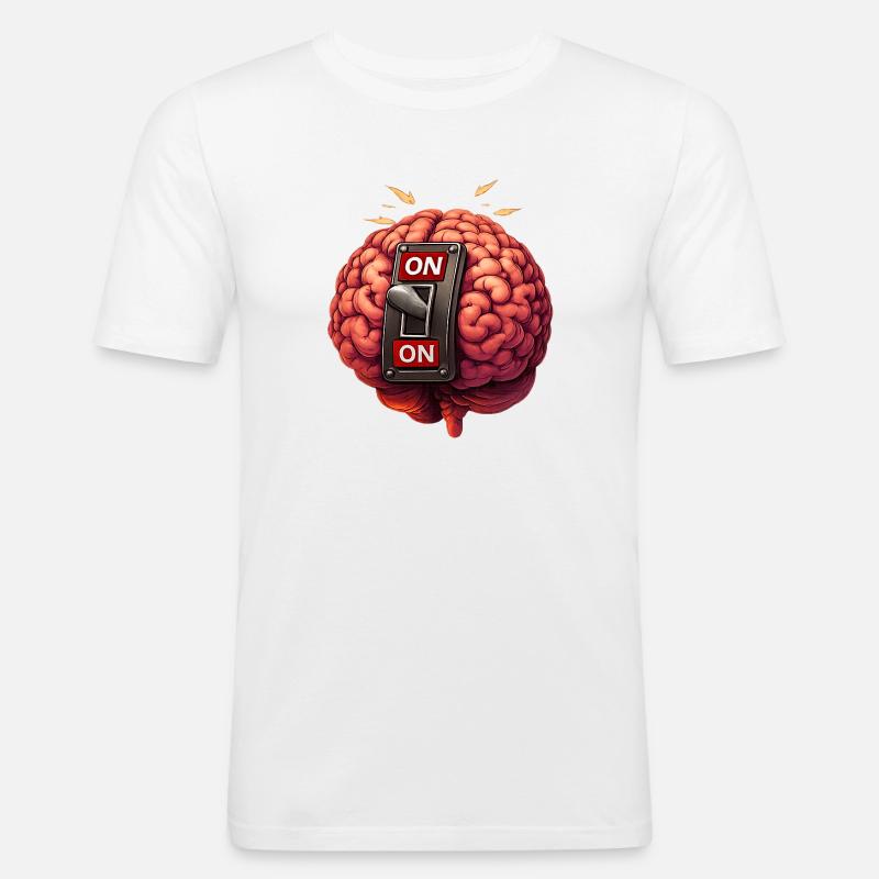 Brain on - always - Men's Slim Fit T-Shirt - white