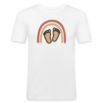 Baby Feet Rainbow Bohême - T-shirt près du corps Homme - blanc - Devant - Nik (191cm)