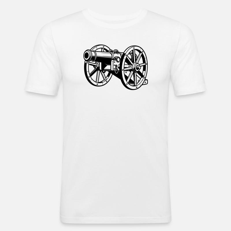 Kanone - Männer Slim Fit T-Shirt - Weiß
