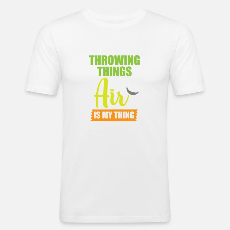 discus throw discus throw discus thrower - Men's Slim Fit T-Shirt - white