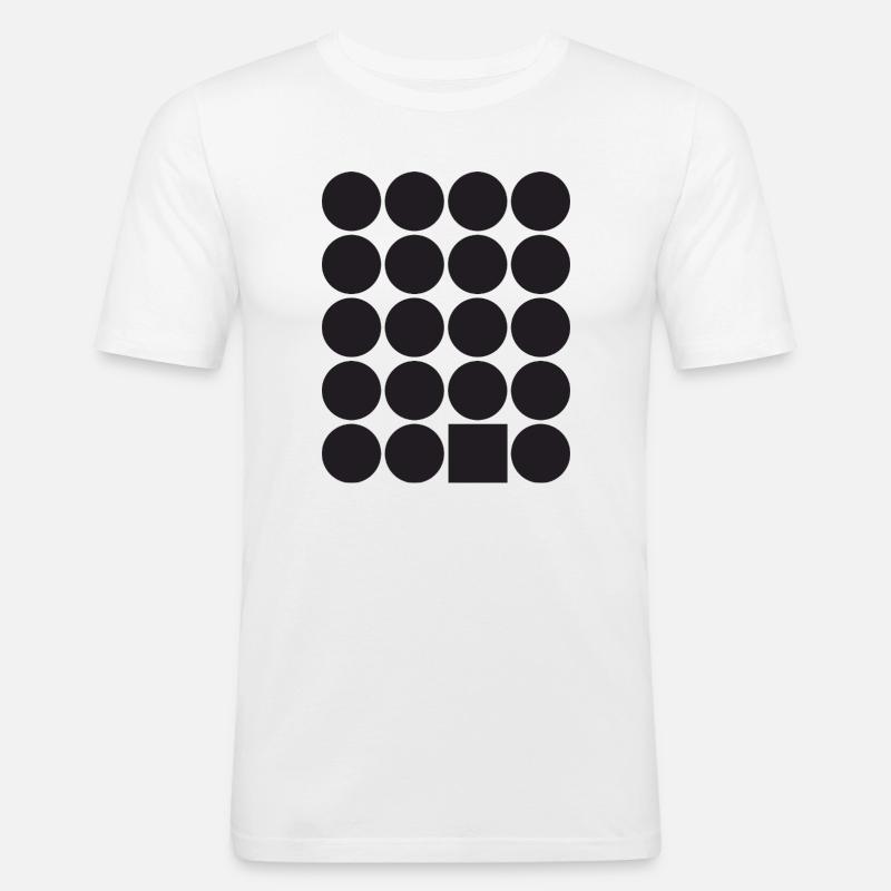 Geometric Dot Grid with a Square - Men's Slim Fit T-Shirt - white